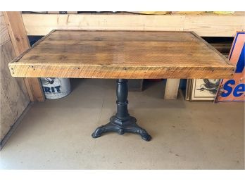 Beautiful BarnWood Handmade Table With Iron Base