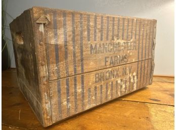 Antique MANCHESTER FARMS BRONX NY Crate