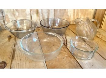 Clear Glass Bowls, Pitcher And More