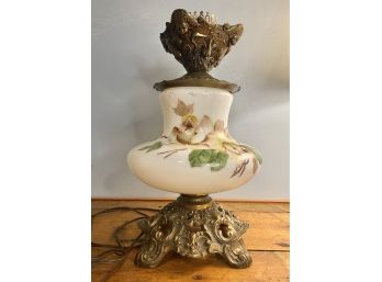 Stunning Victorian  Parlor Lamp With Figure Heads-works