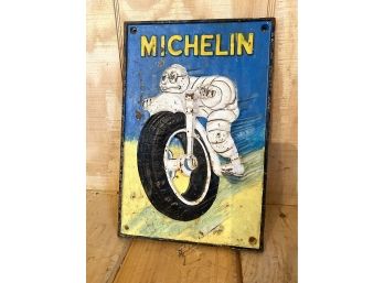 Antique 1944 MICHELIN TIRES Cast Iron Plaque
