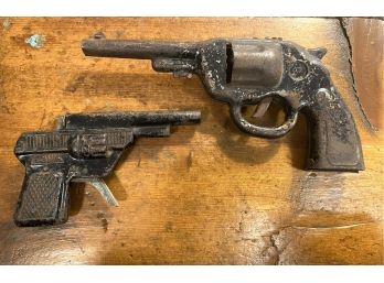 Antique Wyandotte And Hawk Pressed Metal Toy Guns