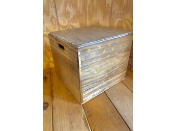 Gold Polkadot Crate With Marble Top To Make Side Table