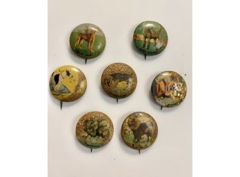 Vintage 1930s Dog Breed Pinback Buttons