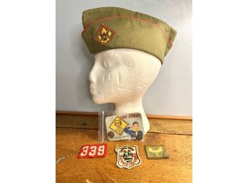 1960s BOY SCOUT Hat, Pin And Patches
