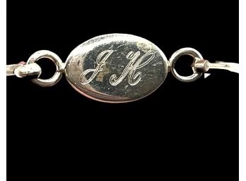 Vintage Sterling Silver Monogramed JK Bracelet