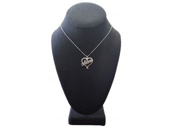 Vintage Sterling Silver Mama Heart Necklace