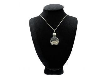 Italian Sterling Silver Chain With Sterling Silver Flask Pendant