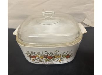 Vintage Pyrex Corning Ware L'Echalote La Marjolaine Le Romain Dish Bowl With Top Lid Oven Ware. BS/D3