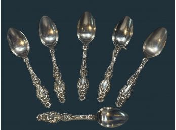 9 Antique Warner & Parker Sterling Silver Teaspoons 7.11 OZT