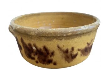 Antique French Confit Pot Yellow Glazed Studio Pottery