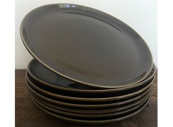 Seven MCM Russel Wright By Steubenville Brown Dinner Plates