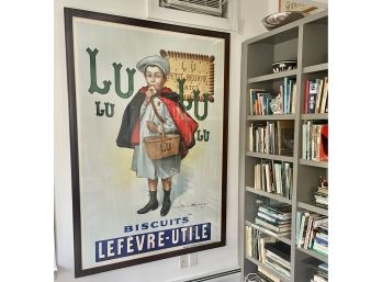 Vintage Monumental Framed ' LuLu Le Petite Ecolier' Lithograph Poster  By Fermin Bouisset