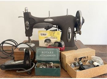 1940s White Rotary Sewing Machine Model 43 And Greist Buttonholer