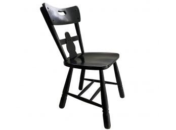 Vintage Wooden Painted Black Chair