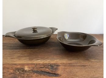 Two MCM Russel Wright By Steubenville Brown Bowls