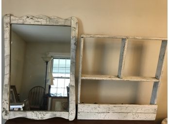 Stylish Antique Finish Mirror And Shadow Box