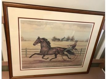 Famous Print Of Harness Racer With All 4 Feet Off The Ground. Signed And Numbered!
