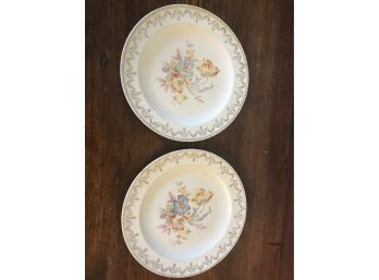 2 Antique Flower Plates From National Brotherhood Of Operative Potter’s Royal China