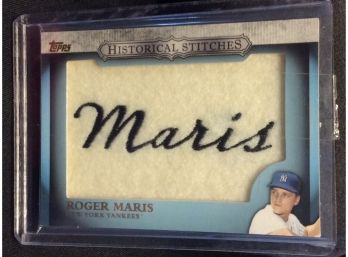 2012 Topps Roger Maris Historical Stitches Patch Card - M