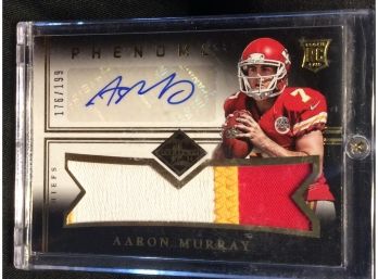 2014 Panini Limited Aaron Murray Jersey Relic / Autograph Card 176/199 - M