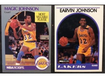 1989 & 1990 NBA Hoops Earvin Magic Johnson Cards - M