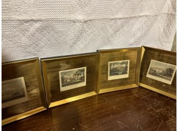 4 Frames Rudolf Lesch Fine Art Original Prints Hand Colored