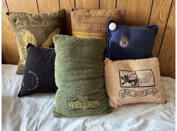 Group Of Six Pillows From Various Golf Courses