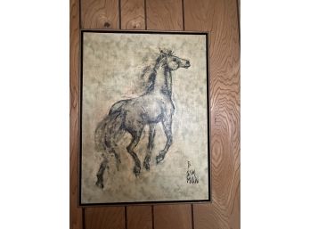 Custom Framed Horse Print On Canvas