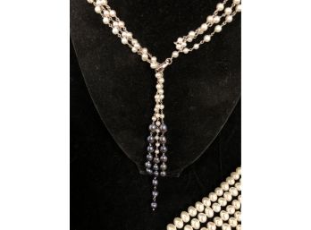 Baroque Pearl Lariat And Choker Set