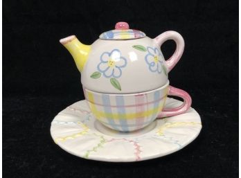 Betallic Inc Whimsical Stackable Teapot/cupset For One