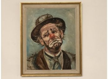 Sad Clown Oil Painting Print