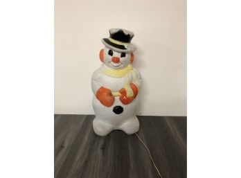 Vintage Light Up Snowman Christmas Decoration