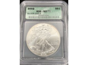 2002 American Silver Eagle $1 ICG MS70