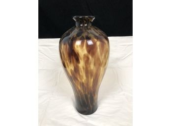 Vintage Hand Blown Tortoiseshell Glass Vase