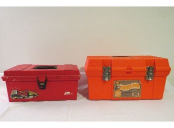 2 Small Plastic Tool Boxes With Contents