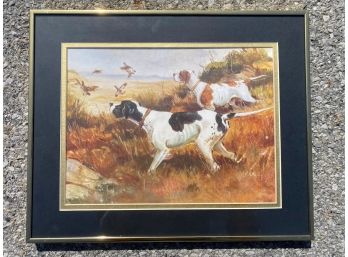 Roberto Lemmi, Pair Of Pointers Tracking Ducks, Framed Hunt Print