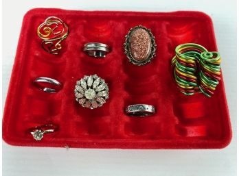 Vintage Costume Ring Lot (8)