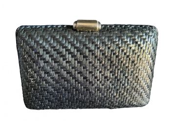 Rodo Woven Leather Evening Clutch Purse