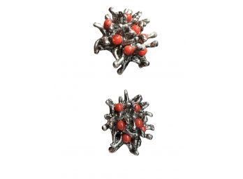 Embellished Sea Urchin Clip-On Earrings