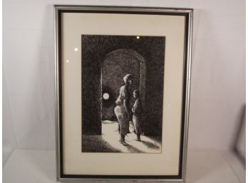 Vintage Signed Etching - Melessio Rivas