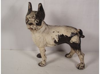 Vintage Hubley Cast Iron Boston Terrier Doorstop Facing Left