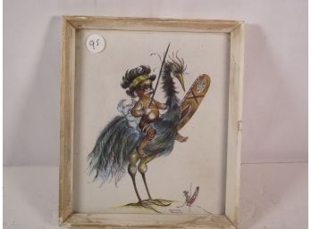 Vintage Africana Art - Signed Print