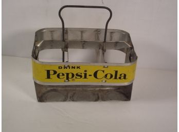Vintage Pepsi Cola Metal Bottle Carrier
