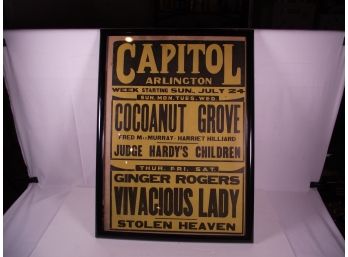 Capitol Theater Billboard/marquee Poster - Cocoanut Grove