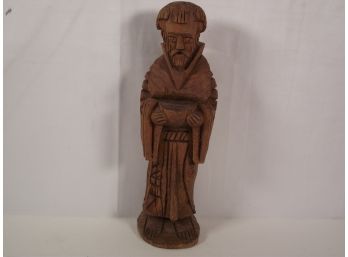 Carved Wooden Begging Man/monk