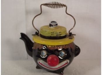 Vintage Black Americana Thames Clown Face Teapot