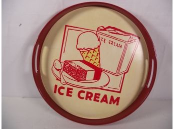 Round Ice Cream Metal Serving Tray