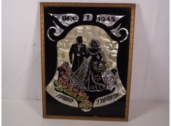 Vintage 1945 Framed Wedding Artwork