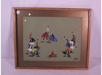 Vintage Tribal Painting - Signed Ondongo